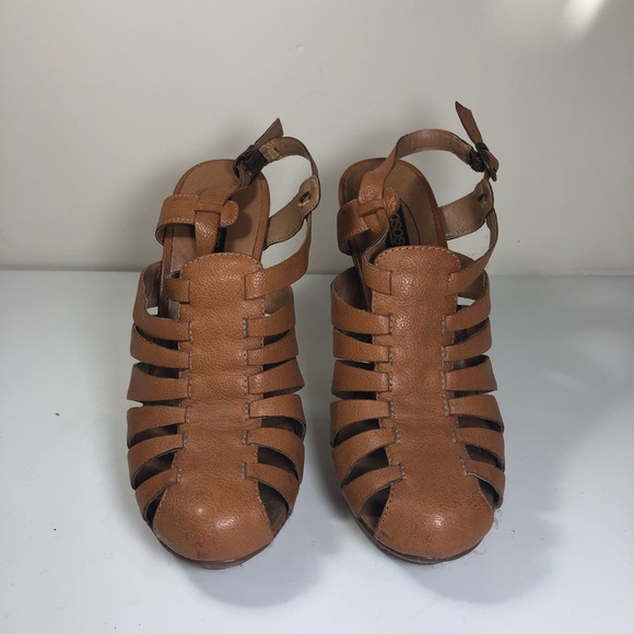 ASOS Cognac Platform Caged Sandals - Picture 4 of 8